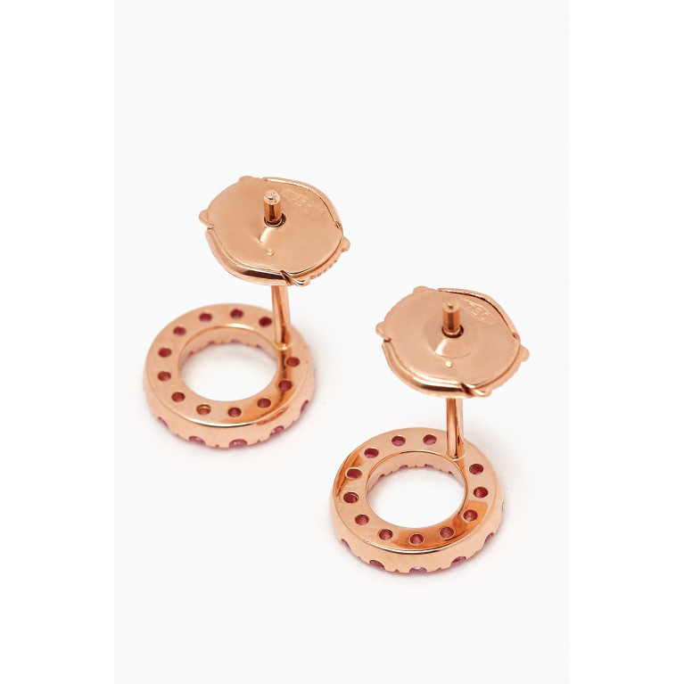 Fergus James - Circular Pink Sapphire Stud Earrings in 18kt Rose Gold