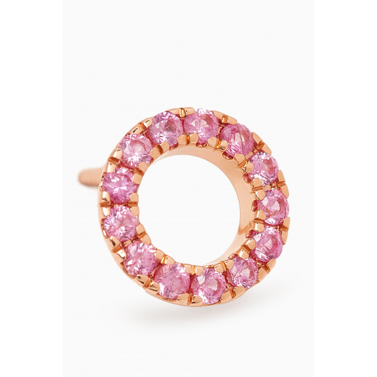 Fergus James - Circular Pink Sapphire Stud Earrings in 18kt Rose Gold