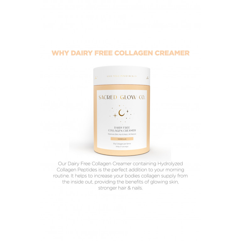 Sacred Glow Co. - Dairy-Free Collagen Creamer - Vanilla, 340g (17 servings)
