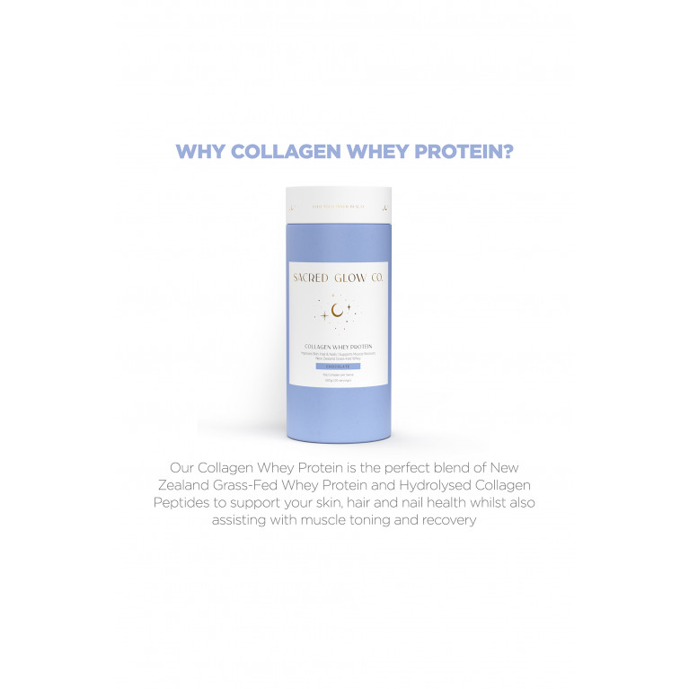 Sacred Glow Co. - Collagen Whey Protein - Chocolate, 500g (20 servings)