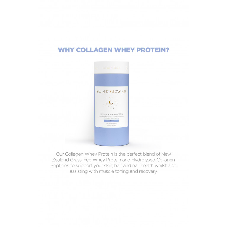 Sacred Glow Co. - Collagen Whey Protein - Vanilla, 500g (20 servings)