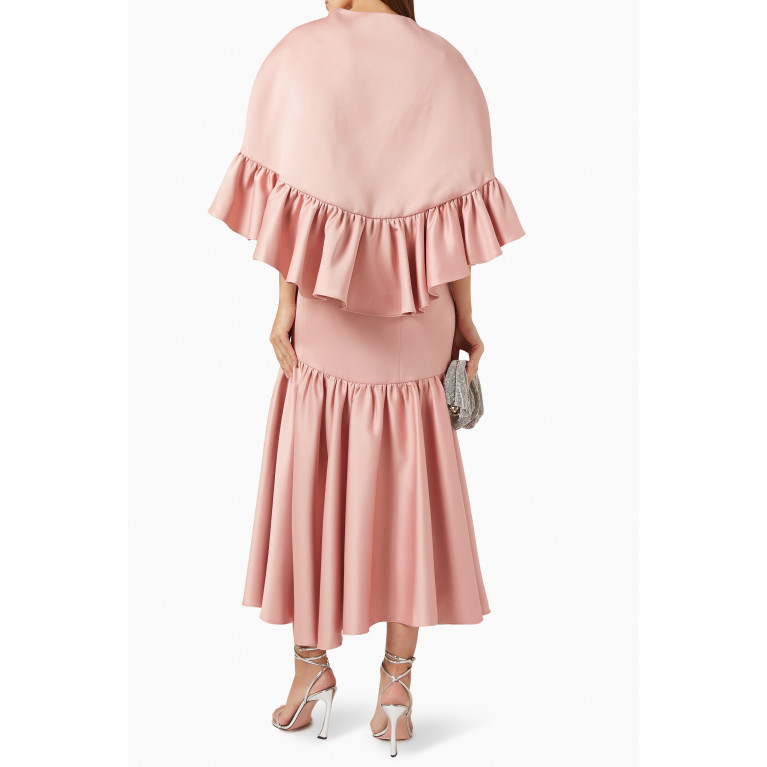 Qui Prive - Ruffle Dress in Satin Pink