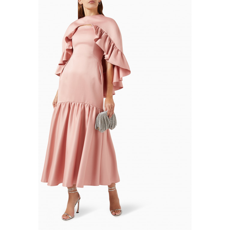 Qui Prive - Ruffle Dress in Satin Pink