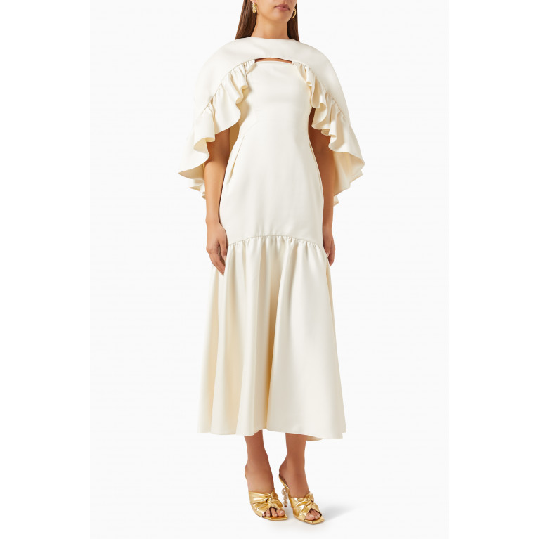 Qui Prive - Ruffle Dress in Satin White