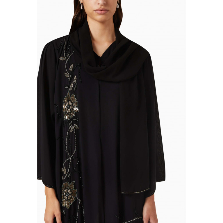 Rauaa Official - Embellished Abaya Black