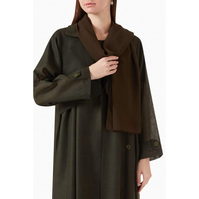 Rauaa Official - Embellished Abaya in Linen Green