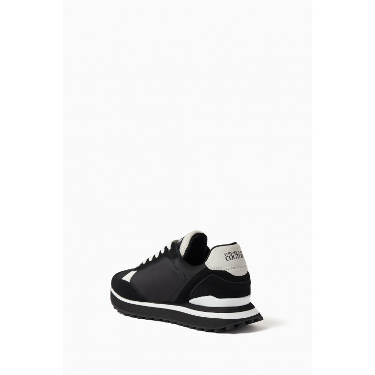 Versace Jeans Couture - Spyke Low Top Sneakers in Canvas and Suede Black
