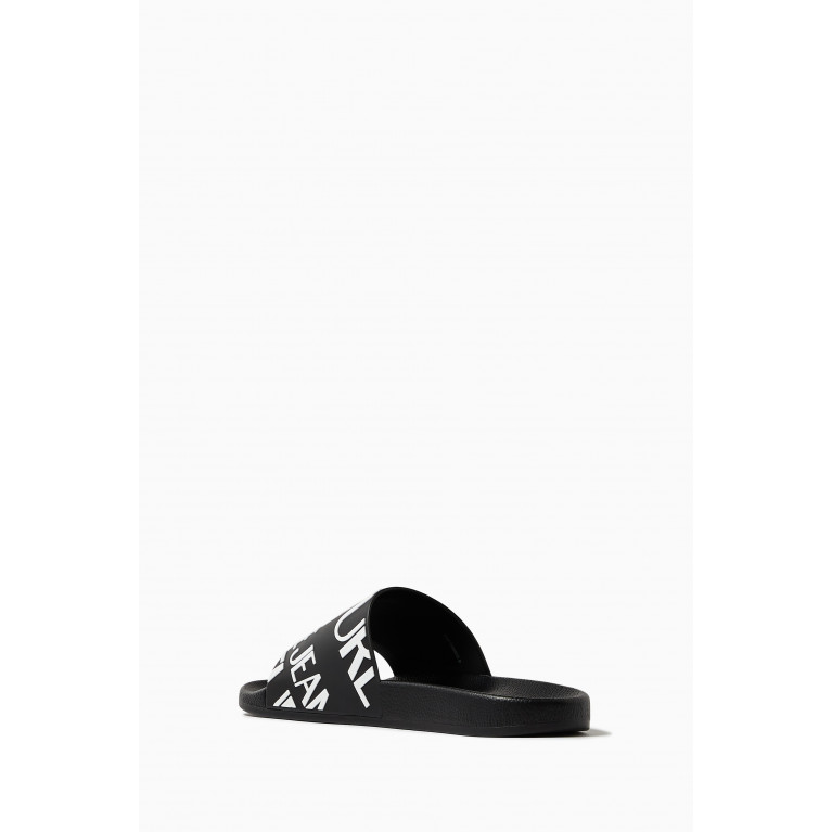 Versace Jeans Couture - Logo Slide Sandals in Rubber Black