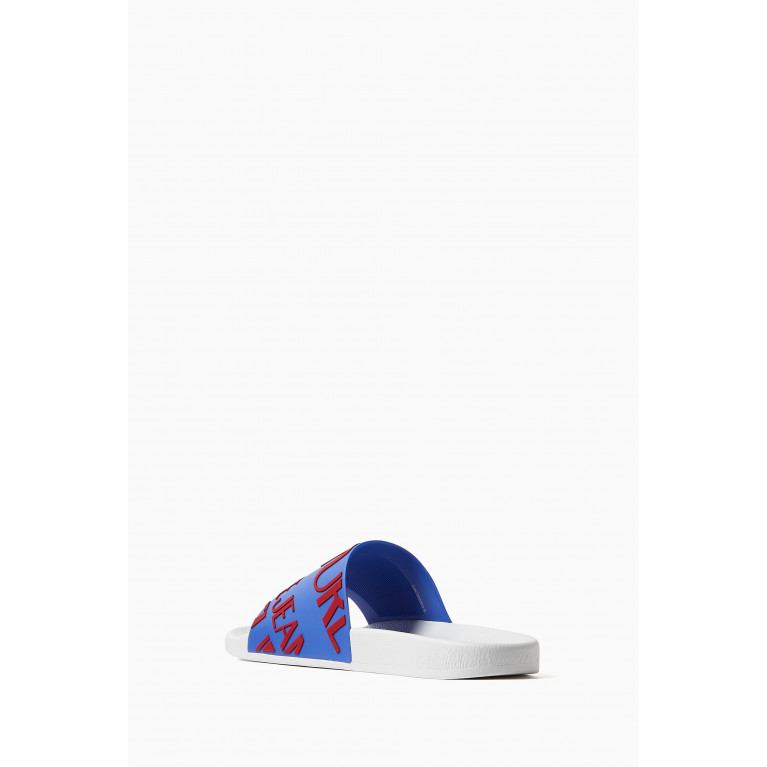 Versace Jeans Couture - Logo Slide Sandals in Rubber Blue