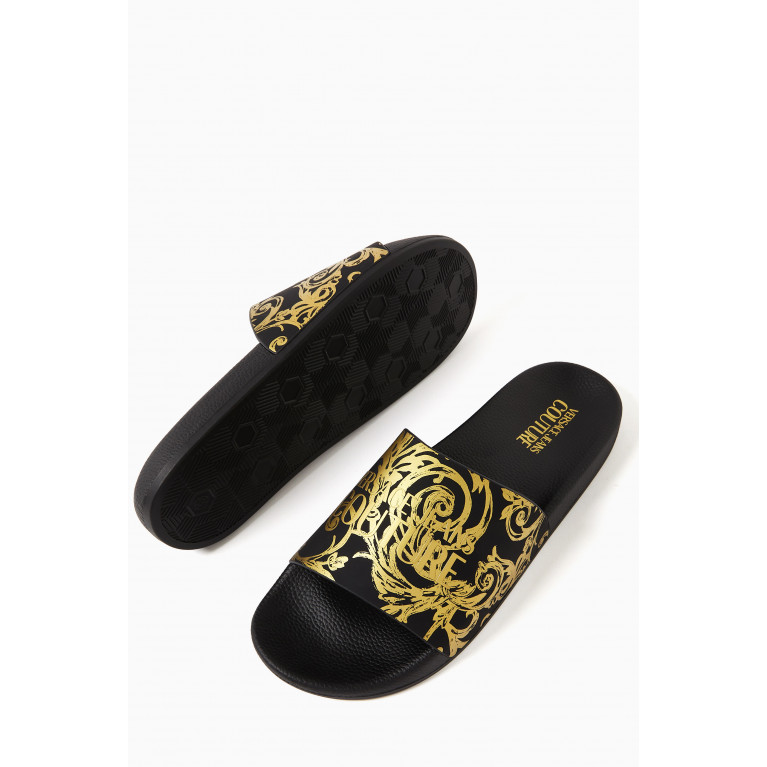 Versace Jeans Couture - Baroque Print Slides in Rubber