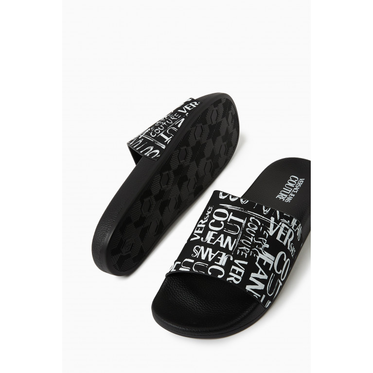 Versace Jeans Couture - Logo Print Slides in Rubber