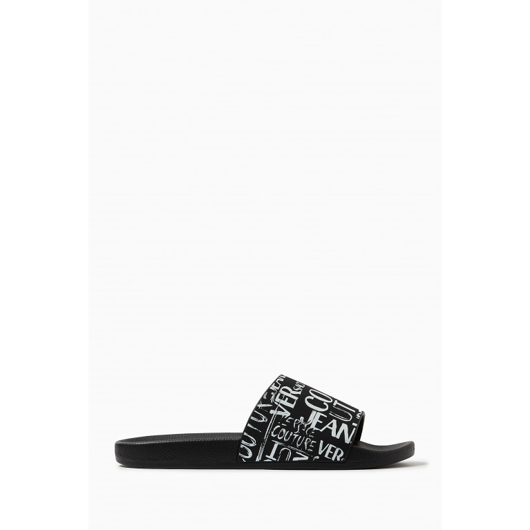 Versace Jeans Couture - Logo Print Slides in Rubber