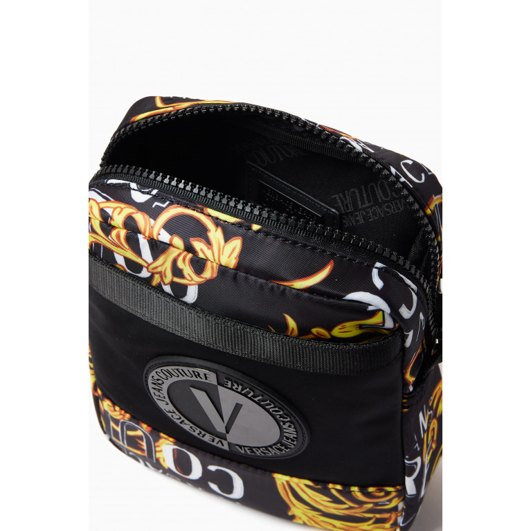 Versace Jeans Couture - Couture Logo Paint Messenger Bag in Nylon Gold