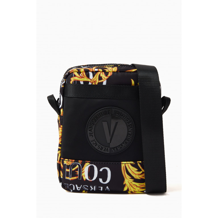 Versace Jeans Couture - Couture Logo Paint Messenger Bag in Nylon Gold