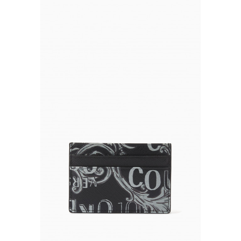 Versace Jeans Couture - Couture Logo Card Holder in Leather Grey