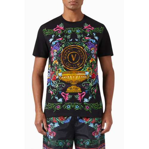 Versace Jeans Couture - V-Emblem Garden T-shirt in Cotton