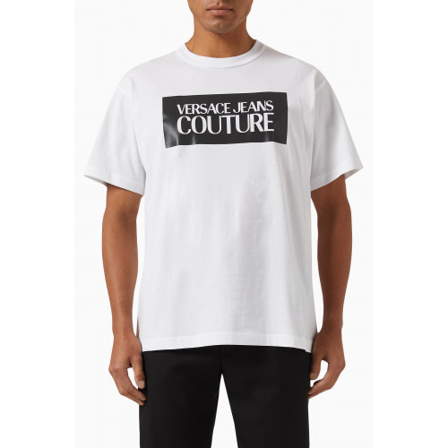 Versace Jeans Couture - Square Logo T-shirt in Cotton Jersey White