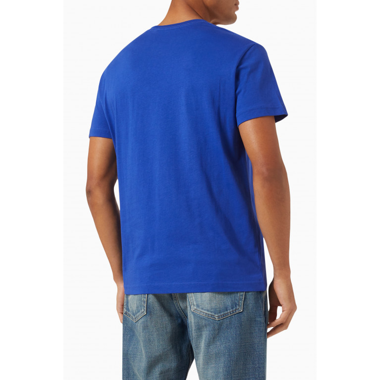 Versace Jeans Couture - Foil Logo T-shirt in Cotton Jersey Blue