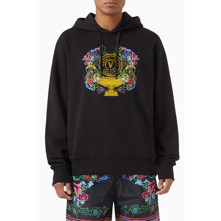 Versace Jeans Couture - V-Emblem Garden Hoodie in Cotton