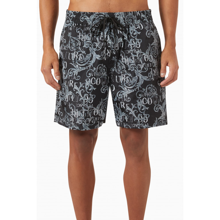 Versace Jeans Couture - Baroque Print Swim Shorts in Nylon