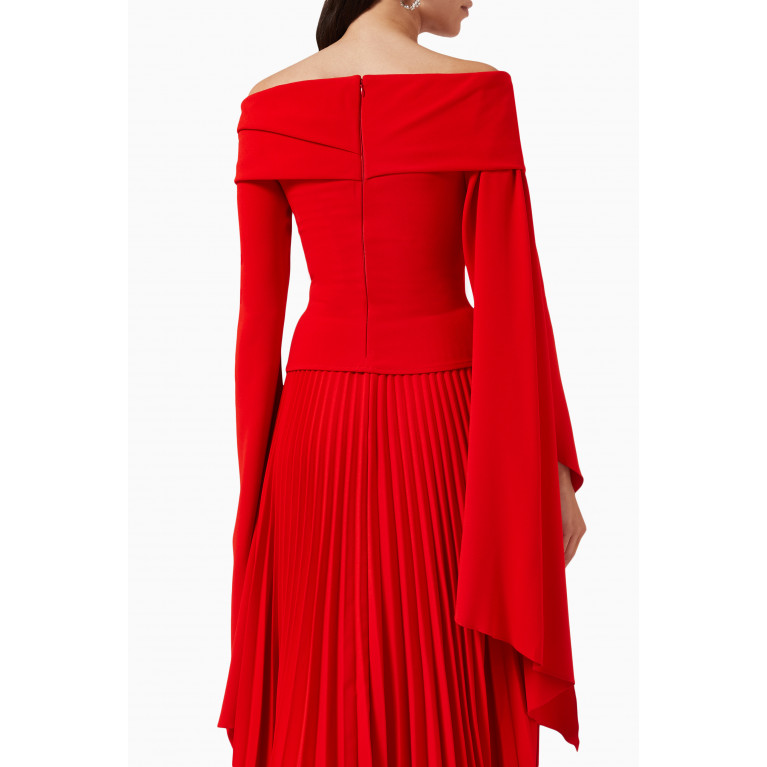 Solace London - Stella Off-Shoulder Blouse Red