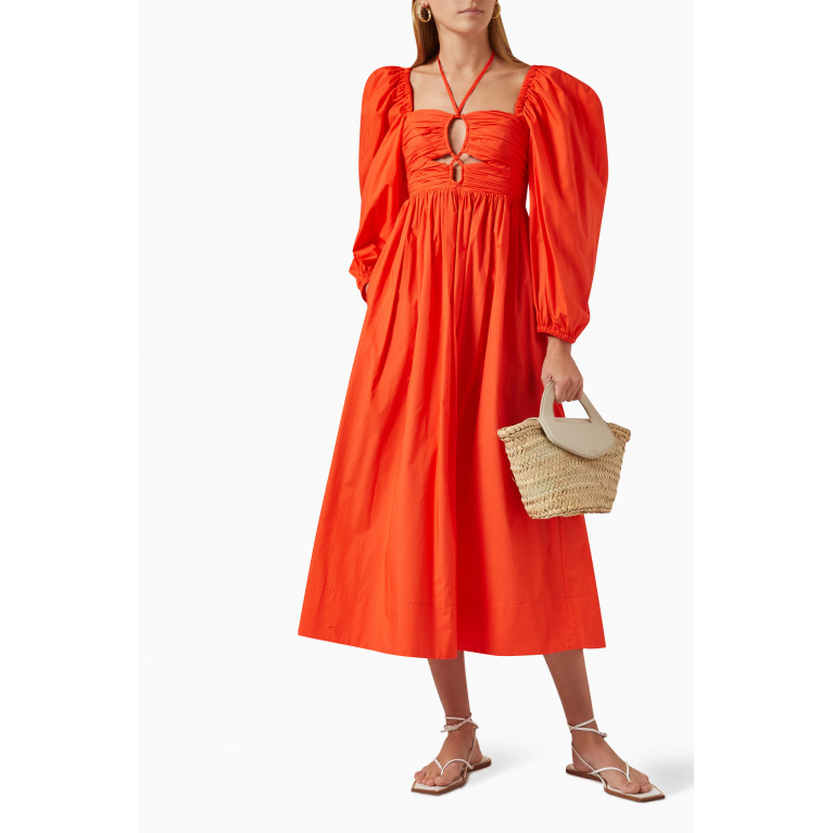 Ulla Johnson - Alessa Midi Dress in Poplin Orange