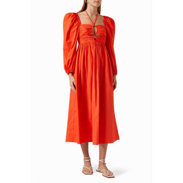 Ulla Johnson - Alessa Midi Dress in Poplin Orange
