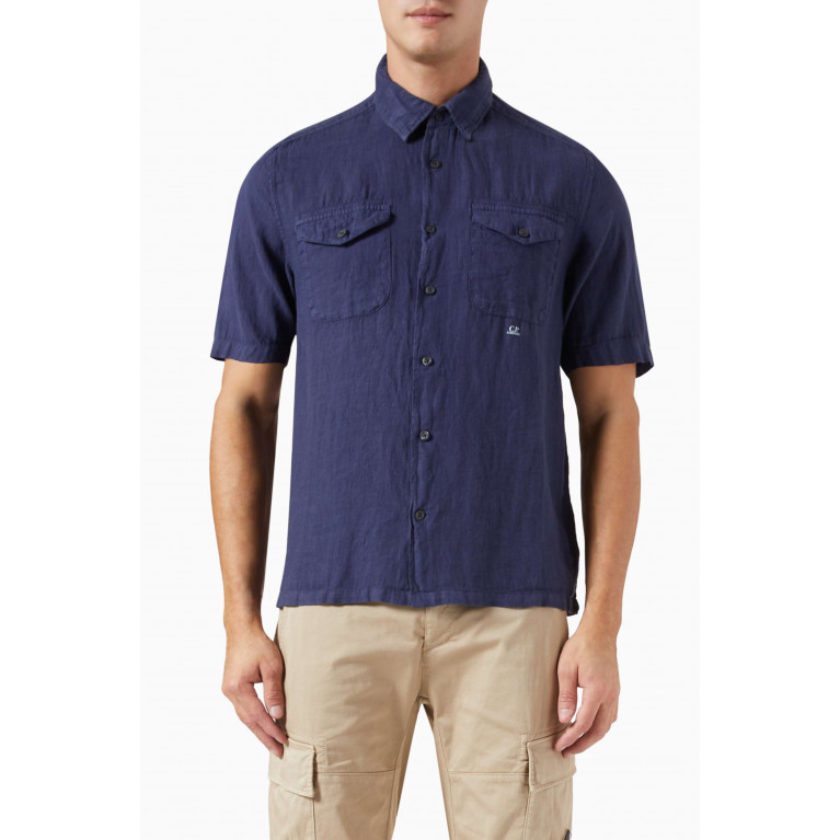 C.P. Company - Pocket Shirt in Linen Blue