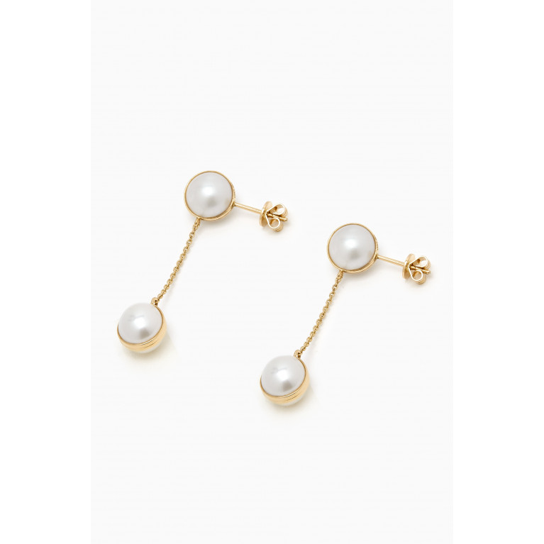 Damas - Kiku Glow Sphere Pearl Drop Earrings in 18kt Gold