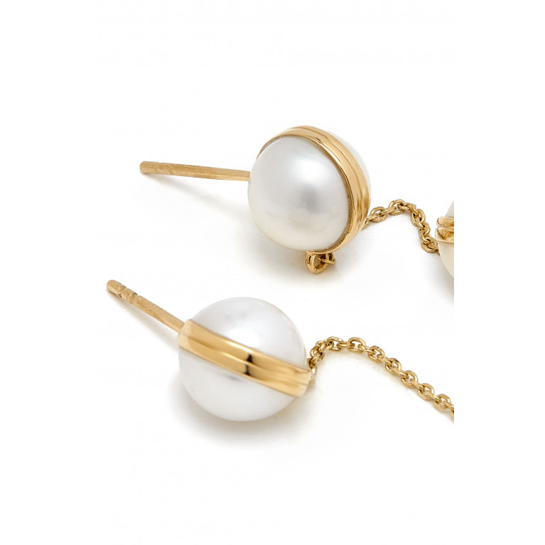 Damas - Kiku Glow Sphere Pearl Drop Earrings in 18kt Gold