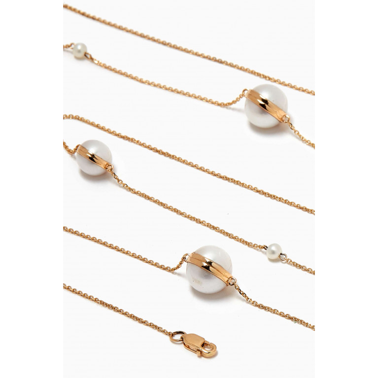 Damas - Kiku Glow Sphere Pearl Long Necklace in 18kt Gold