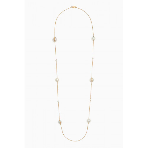 Damas - Kiku Glow Sphere Pearl Long Necklace in 18kt Gold