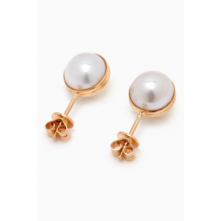 Damas - Kiku Glow Sphere Pearl Stud Earrings in 18kt Gold