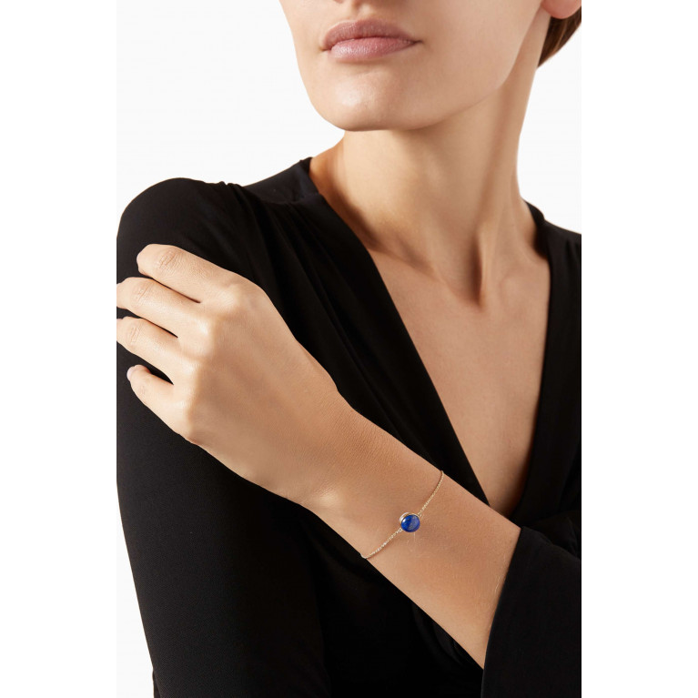Damas - Kiku Glow Sphere Pearl & Lapis Lazuli Bracelet in 18kt Gold