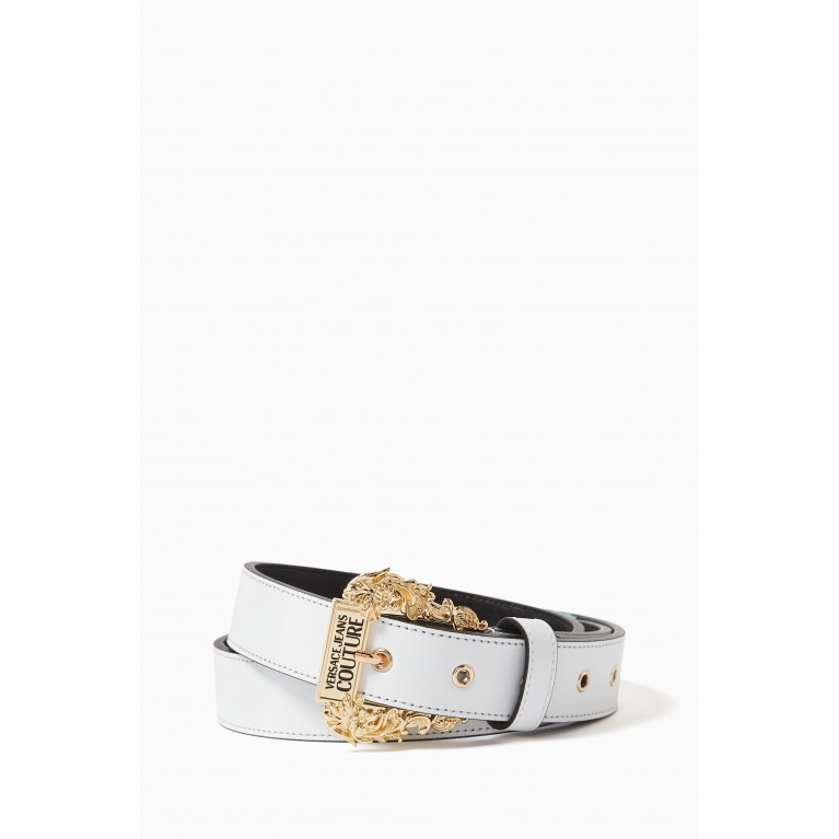 Versace Jeans Couture - Logo Engraved Buckle Belt in Leather