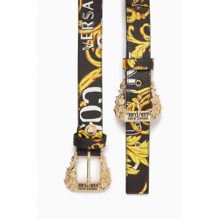 Versace Jeans Couture - Logo Couture Belt in Saffiano Faux Leather