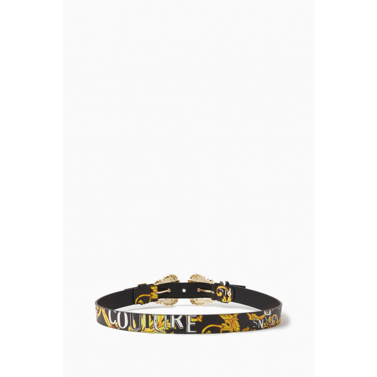 Versace Jeans Couture - Logo Couture Belt in Saffiano Faux Leather