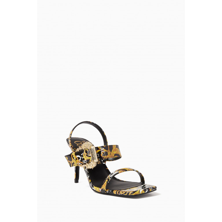 Versace Jeans Couture - Logo Couture Emily Sandals in Patent Faux Leather