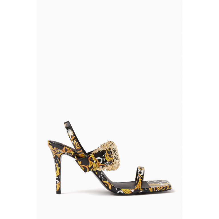 Versace Jeans Couture - Logo Couture Emily Sandals in Patent Faux Leather