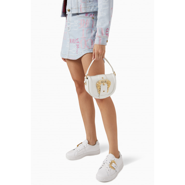 Versace Jeans Couture - Couture 01 Round Crossbody Bag in Grainy Leather White