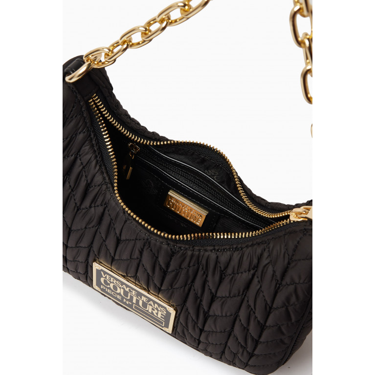 Versace Jeans Couture - Crunchy Zip Crossbody Bag in Quilted Nylon Black