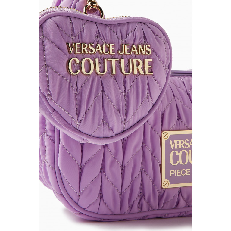 Versace Jeans Couture - Crunchy Zip Crossbody Bag in Quilted Nylon Purple