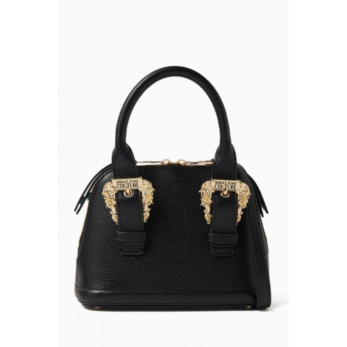 Versace Jeans Couture - Mini Baroque Buckle Top Handle Bag in Leather