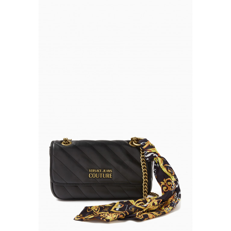 Versace Jeans Couture - Medium Thelma Crossbody Camera Bag in Quilted Faux Leather Black
