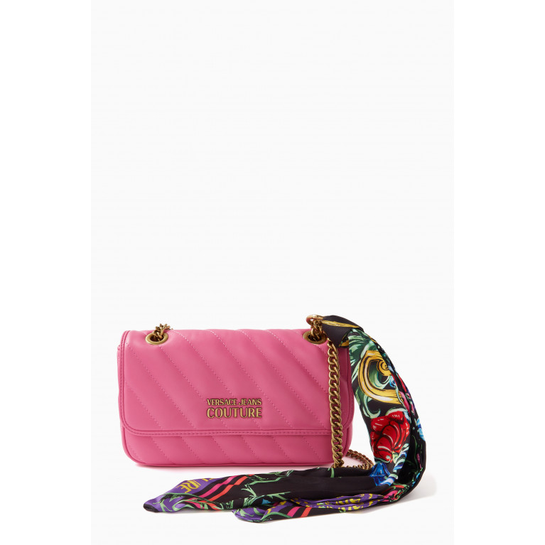 Versace Jeans Couture - Medium Thelma Crossbody Camera Bag in Quilted Faux Leather Pink