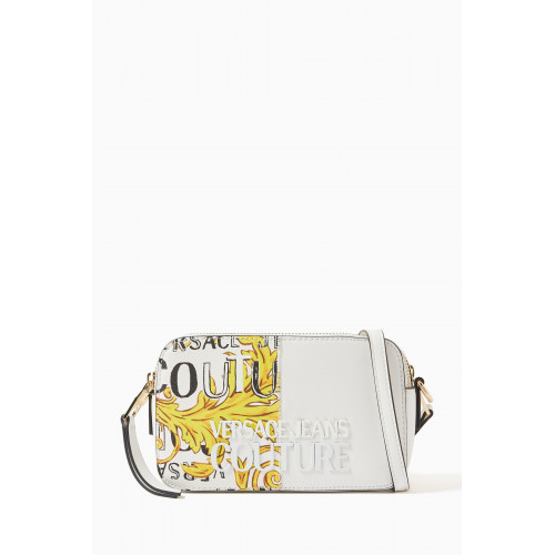 Versace Jeans Couture - Small Baroque Print Crossbody Bag in Polyurethane White