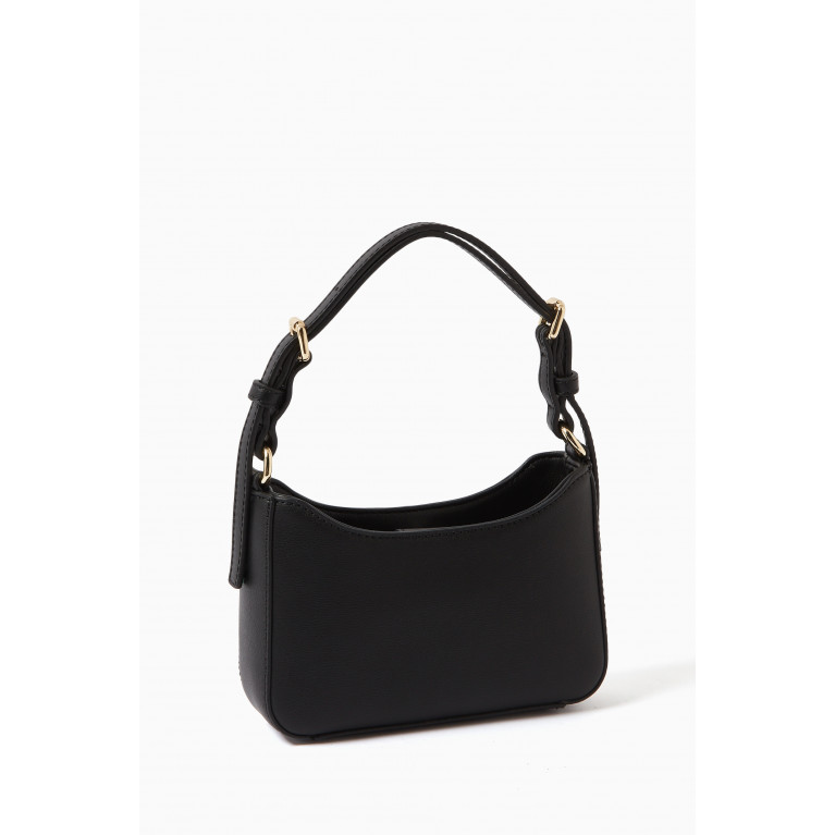 Versace Jeans Couture - Mini Half Barocco Print Shoulder Bag in Polyurethane Black