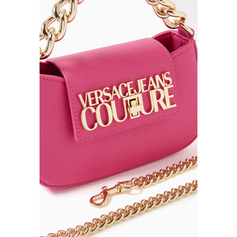 Versace Jeans Couture - Mini Logo Lock Shoulder Bag in Polyurethane Pink