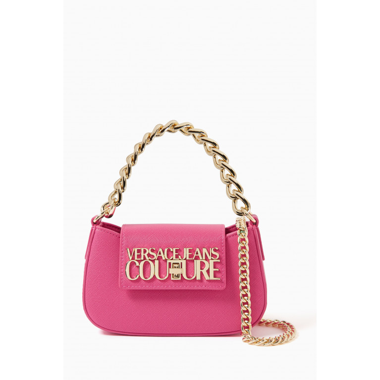 Versace Jeans Couture - Mini Logo Lock Shoulder Bag in Polyurethane Pink