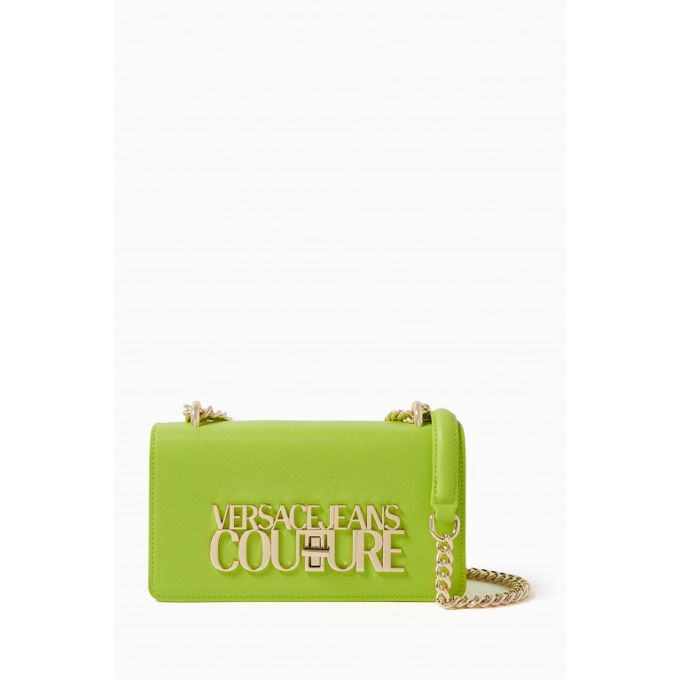 Versace Jeans Couture - Small Logo Lock Crossbody Bag in Polyurethane Green